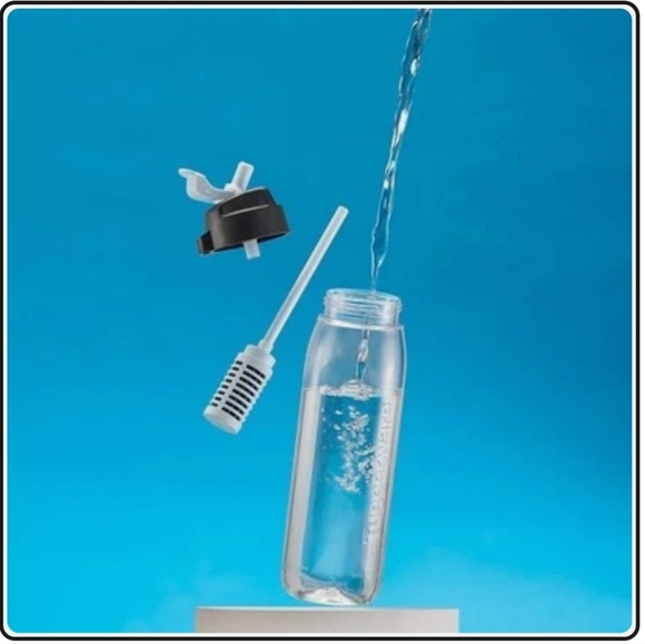 Tupperware Pure&Go Water Filter Bottle    25 oz/750 mL with Straw New in Box - Picture 6 of 6